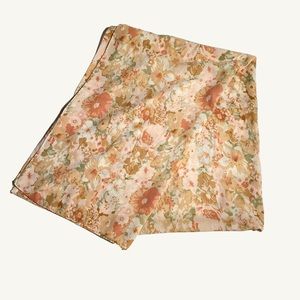 Sheer Pink Floral Rectangular Lightweight Scarf / Head Wrap / Beach Cover Up